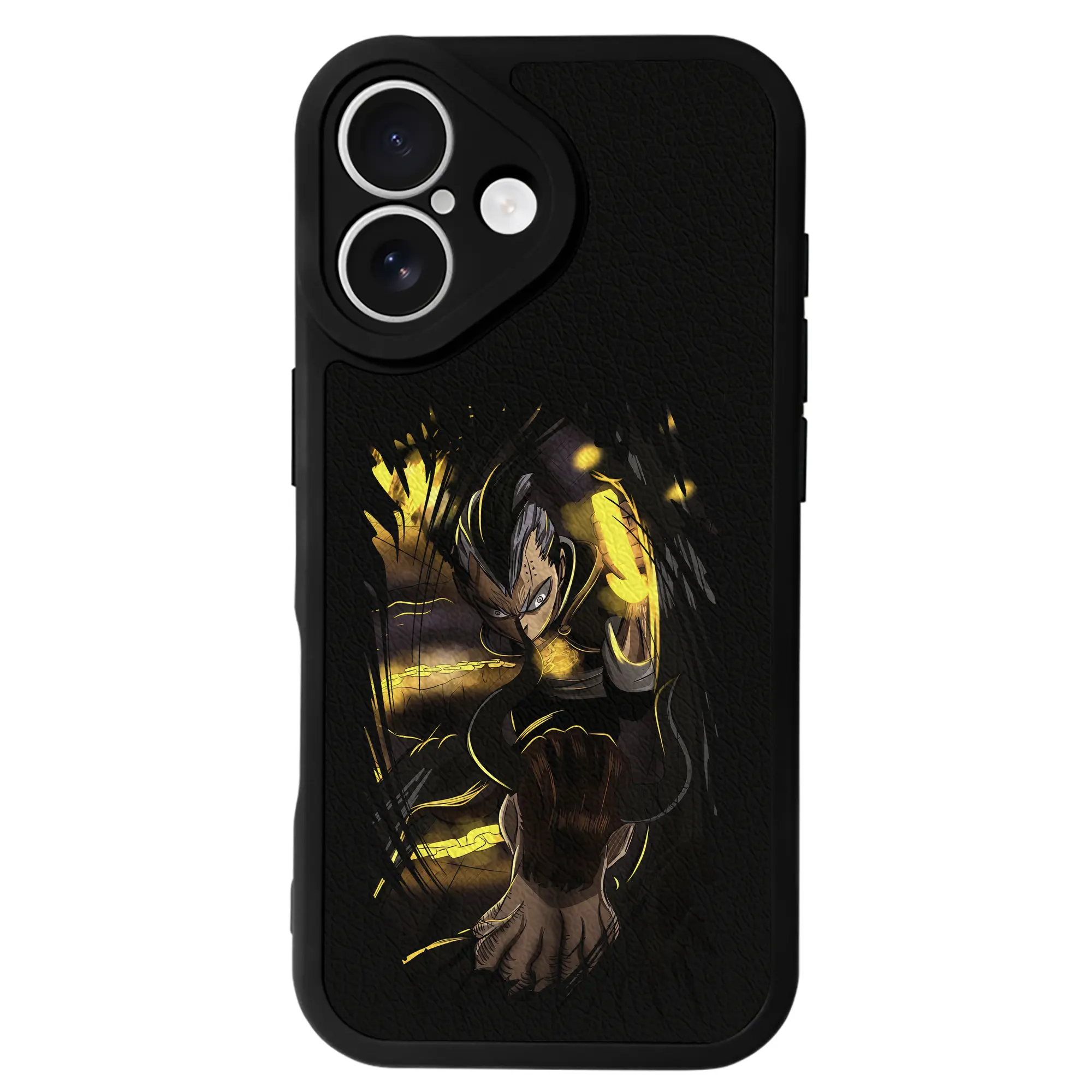 ブラッククローバー グッズ マグナ・スウィング - IPhone 16シリーズ対応 ・ シリコンスマホケース ・ レザー調 ・ 高精度フィット ・ 耐衝撃 ・ ワイヤレス充電対応 ・ 精密カット